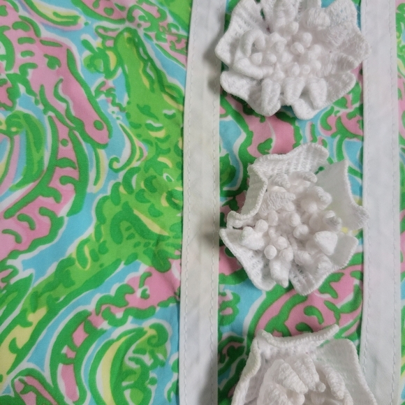 Lilly Pulitzer Green and Pink Sleeveless Girls Dress. - Picture 12 of 12